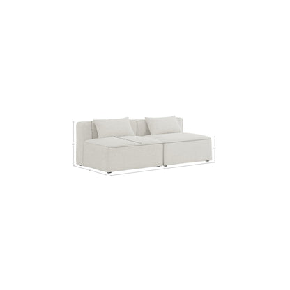 Cube Cream Durable Linen Textured Modular Sofa