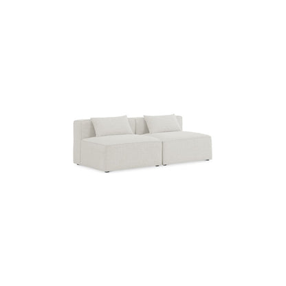 Cube Cream Durable Linen Textured Modular Sofa
