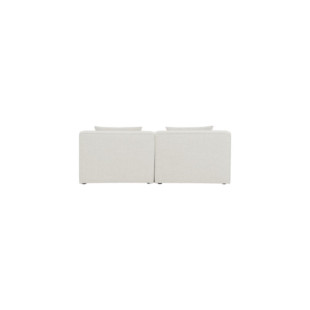 Cube Cream Durable Linen Textured Modular Sofa