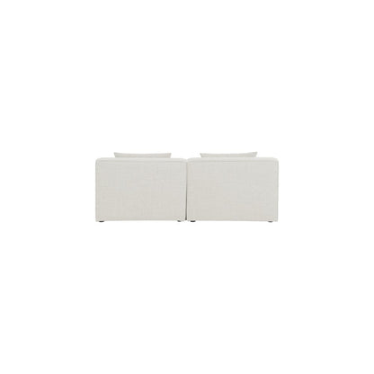 Cube Cream Durable Linen Textured Modular Sofa
