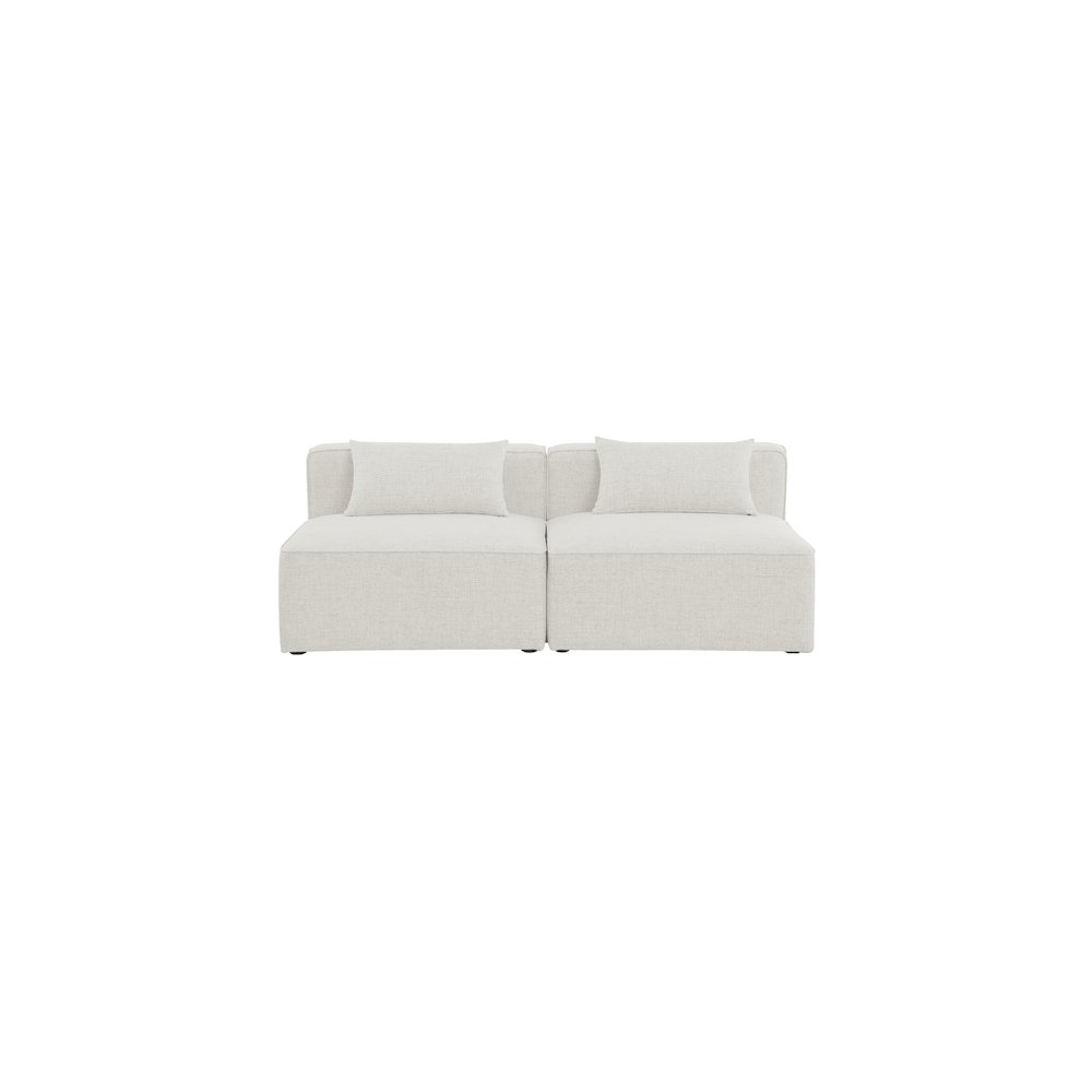 Cube Cream Durable Linen Textured Modular Sofa