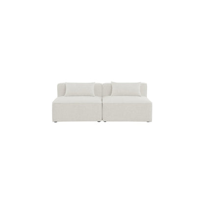 Cube Cream Durable Linen Textured Modular Sofa