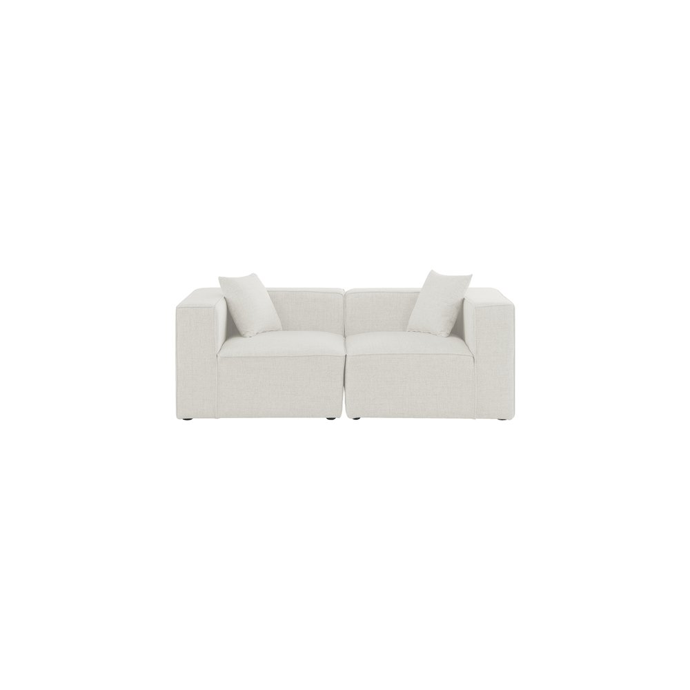 Cube Cream Durable Linen Textured Modular Sofa