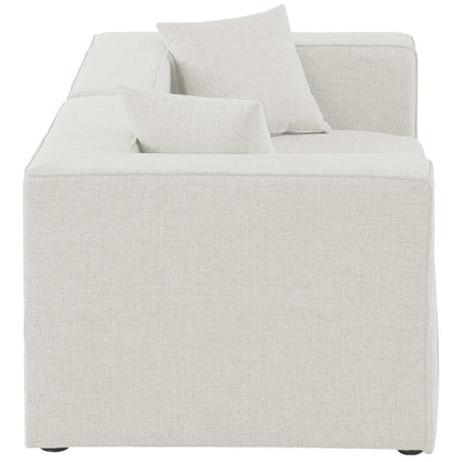 Cube Cream Durable Linen Textured Modular Sofa
