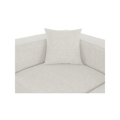 Cube Cream Durable Linen Textured Modular Sectional