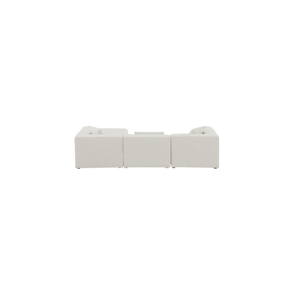 Cube Cream Durable Linen Textured Modular Sectional