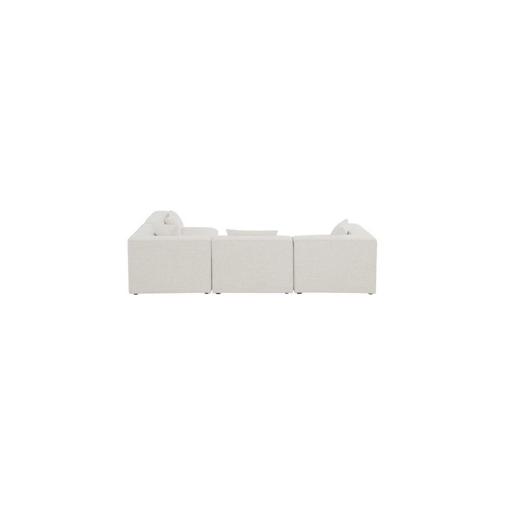 Cube Cream Durable Linen Textured Modular Sectional