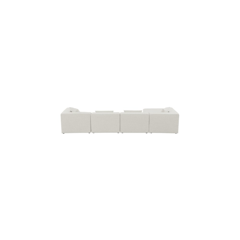 Cube Cream Durable Linen Textured Modular Sectional