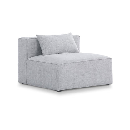Cube Grey Durable Linen Textured Armless Chair