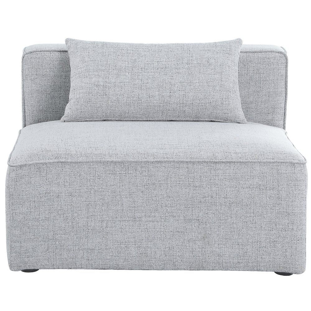 Cube Grey Durable Linen Textured Armless Chair