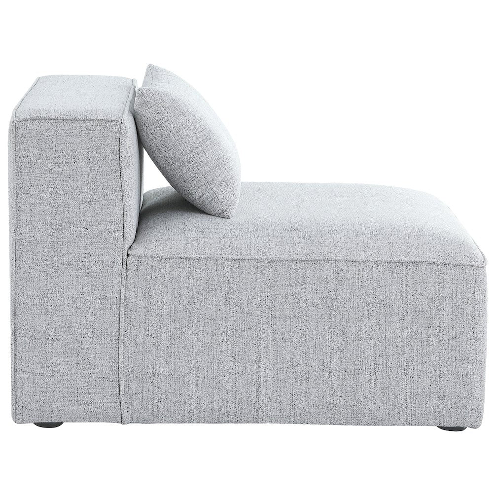 Cube Grey Durable Linen Textured Armless Chair