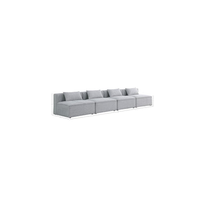 Cube Grey Durable Linen Textured Modular Sofa