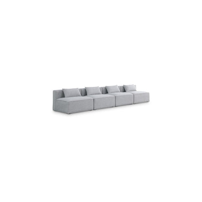 Cube Grey Durable Linen Textured Modular Sofa