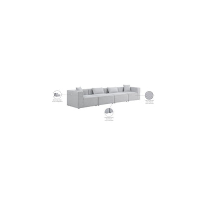 Cube Grey Durable Linen Textured Modular Sofa