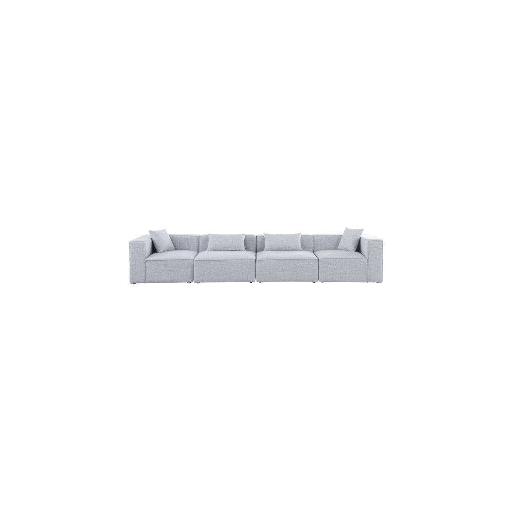 Cube Grey Durable Linen Textured Modular Sofa
