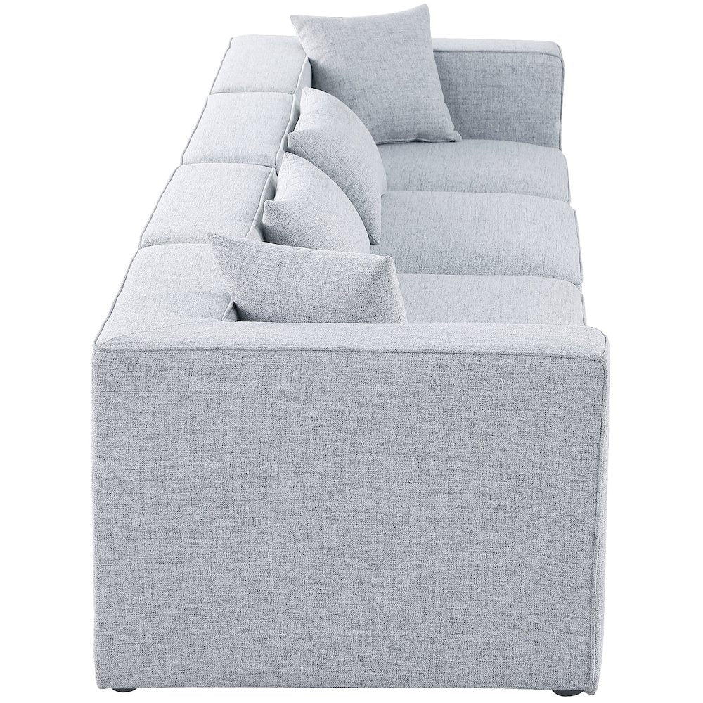 Cube Grey Durable Linen Textured Modular Sofa