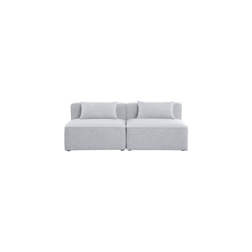Cube Grey Durable Linen Textured Modular Sofa