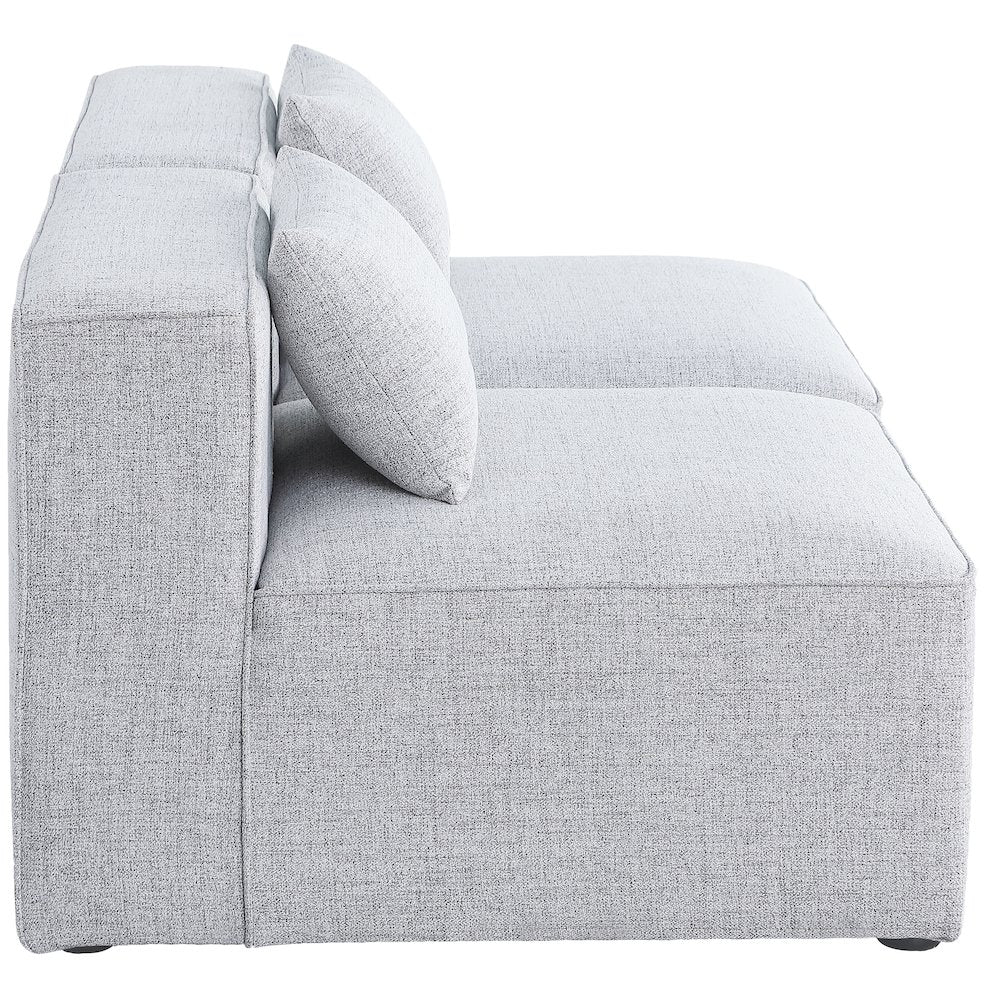 Cube Grey Durable Linen Textured Modular Sofa