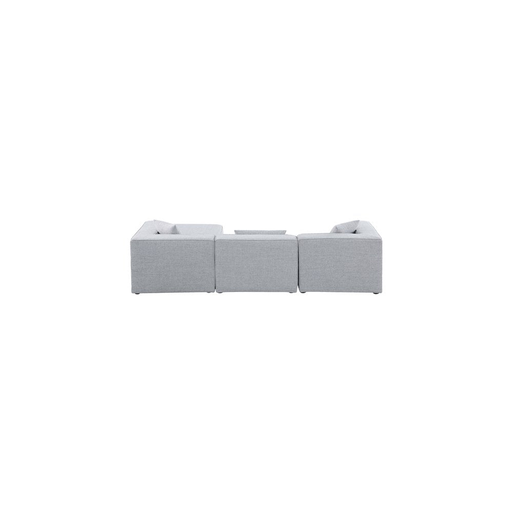 Cube Grey Durable Linen Textured Modular Sectional