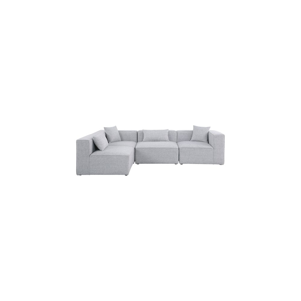 Cube Grey Durable Linen Textured Modular Sectional