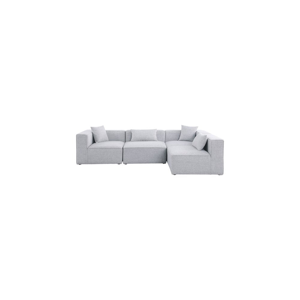 Cube Grey Durable Linen Textured Modular Sectional