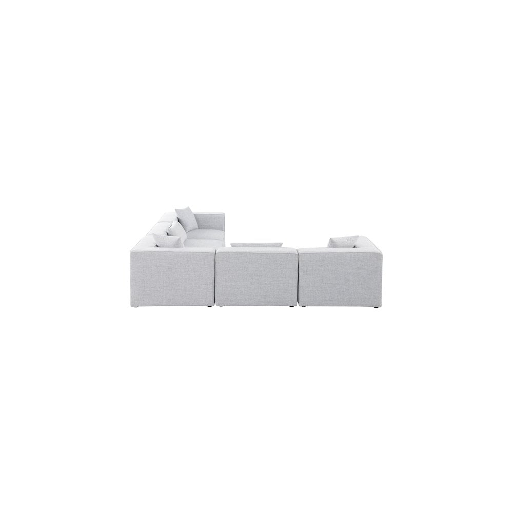 Cube Grey Durable Linen Textured Modular Sectional