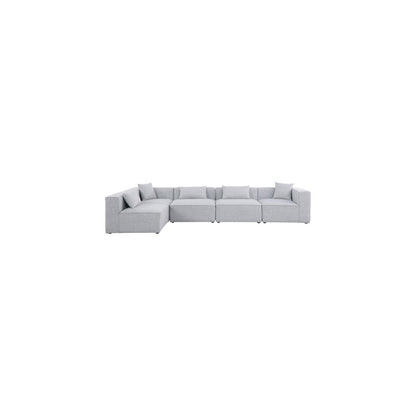 Cube Grey Durable Linen Textured Modular Sectional