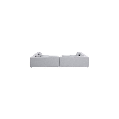 Cube Grey Durable Linen Textured Modular Sectional