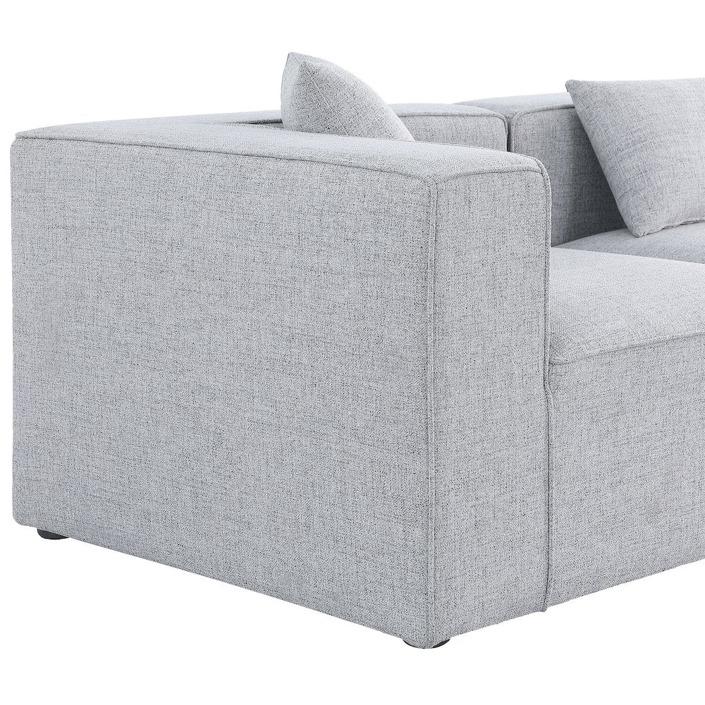 Cube Grey Durable Linen Textured Modular Sectional