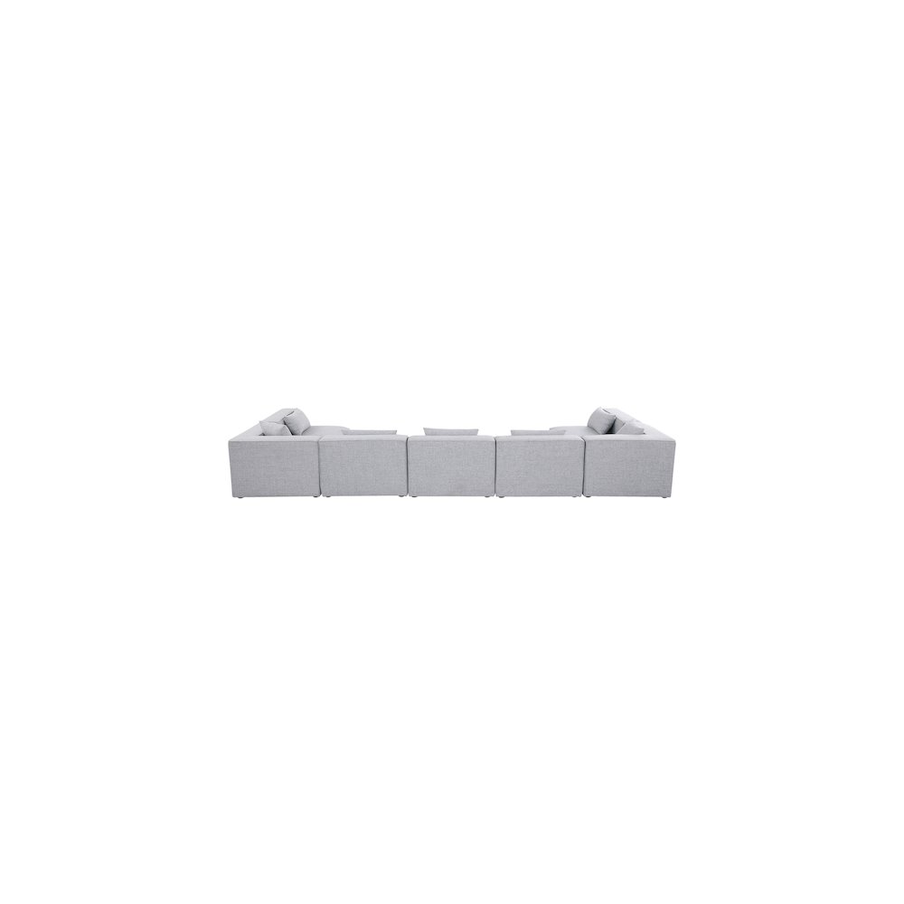 Cube Grey Durable Linen Textured Modular Sectional