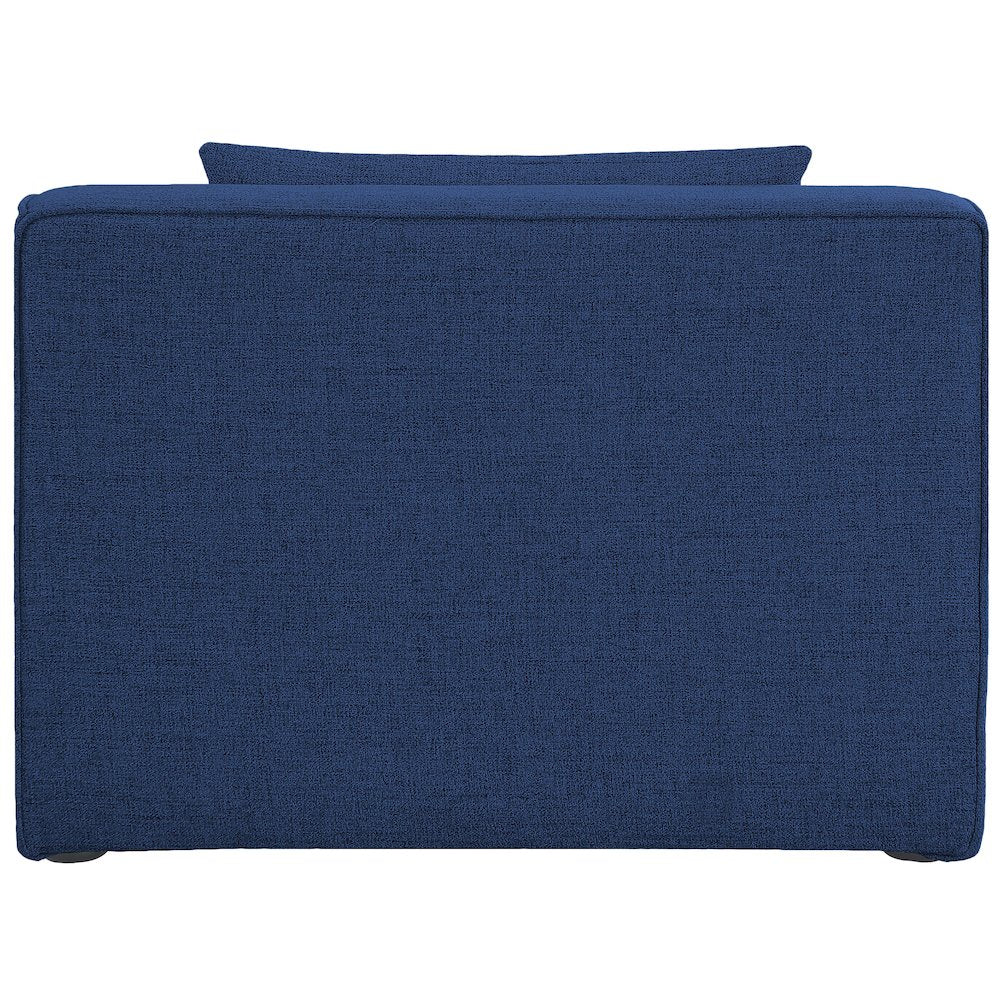 Cube Navy Durable Linen Textured Armless Chair