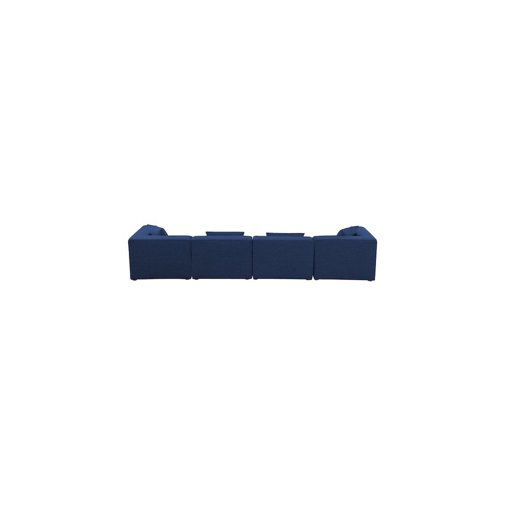 Cube Navy Durable Linen Textured Modular Sofa