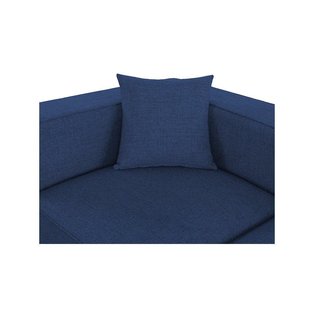 Cube Navy Durable Linen Textured Modular Sofa