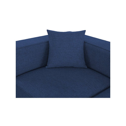 Cube Navy Durable Linen Textured Modular Sofa