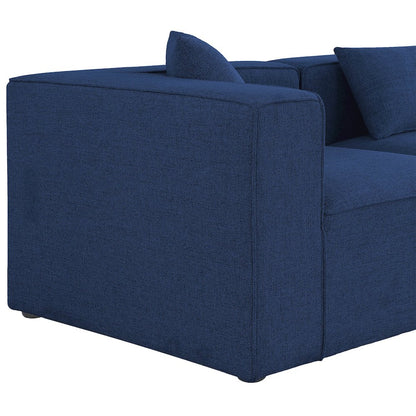 Cube Navy Durable Linen Textured Modular Sectional