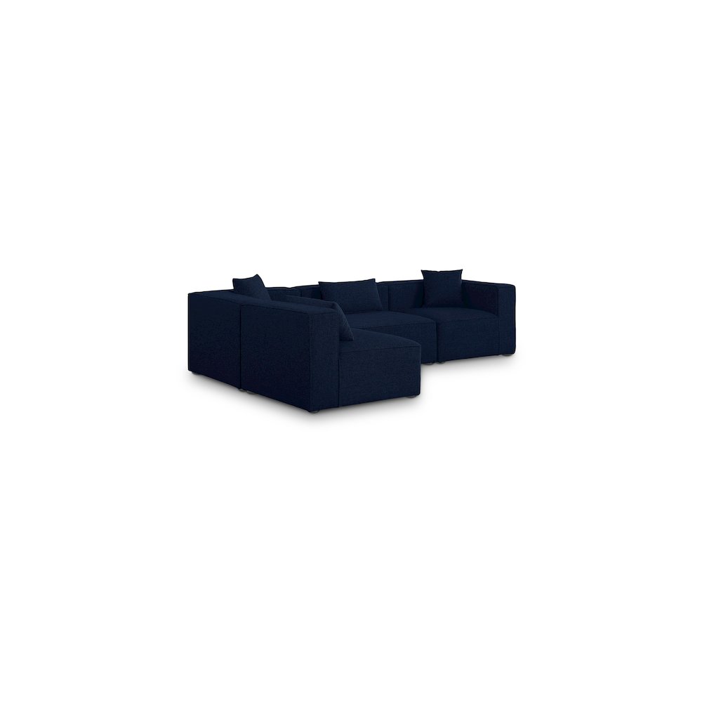 Cube Navy Durable Linen Textured Modular Sectional
