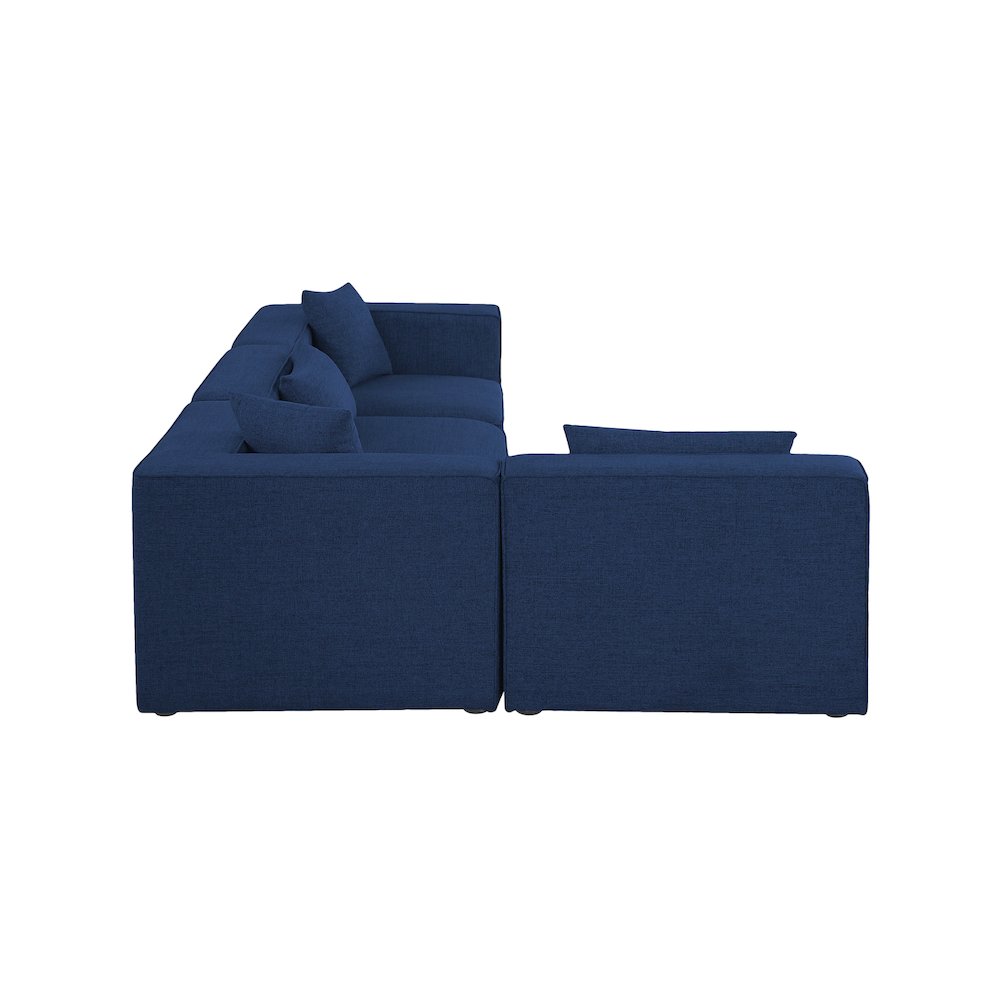 Cube Navy Durable Linen Textured Modular Sectional