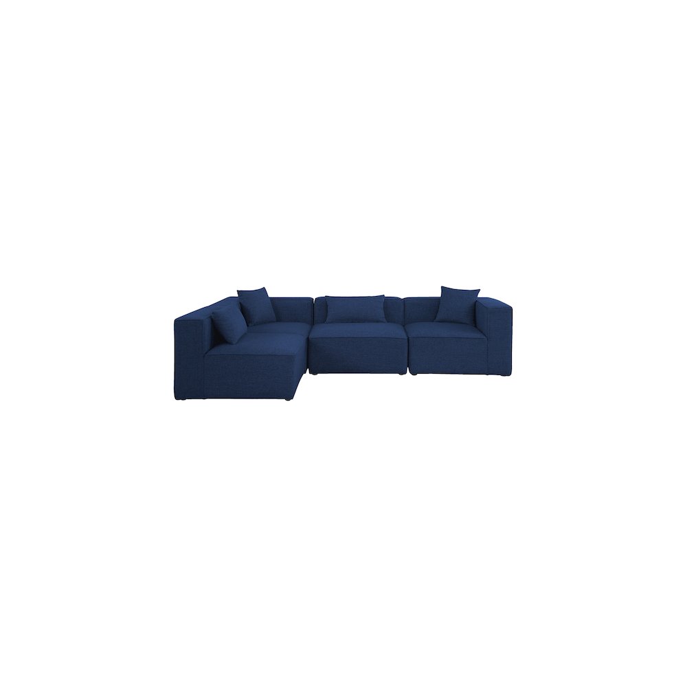 Cube Navy Durable Linen Textured Modular Sectional