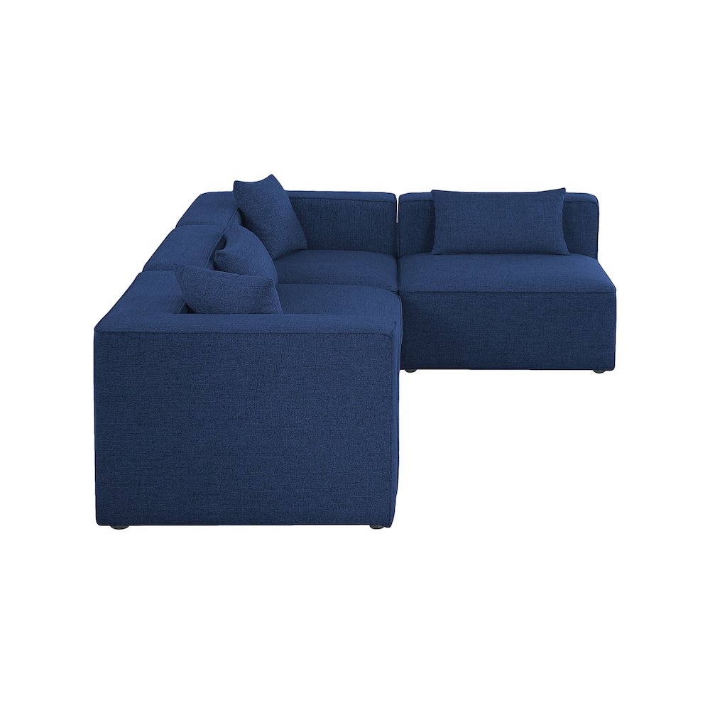 Cube Navy Durable Linen Textured Modular Sectional