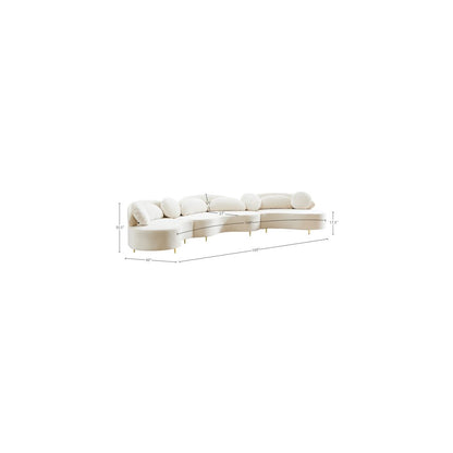 Vivacious Cream Velvet 3pc. Sectional