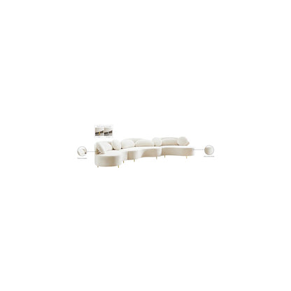 Vivacious Cream Velvet 3pc. Sectional