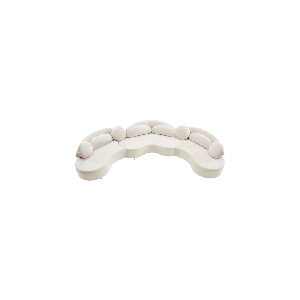 Vivacious Cream Velvet 3pc. Sectional