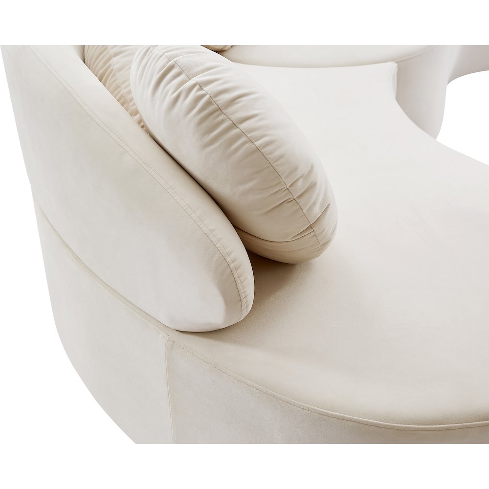 Vivacious Cream Velvet 3pc. Sectional