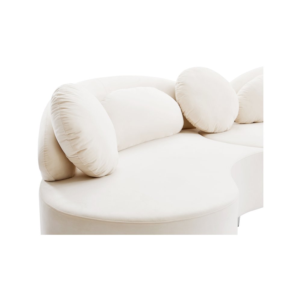 Vivacious Cream Velvet 3pc. Sectional