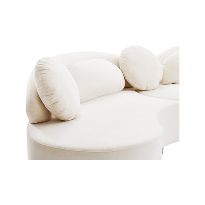 Vivacious Cream Velvet 3pc. Sectional