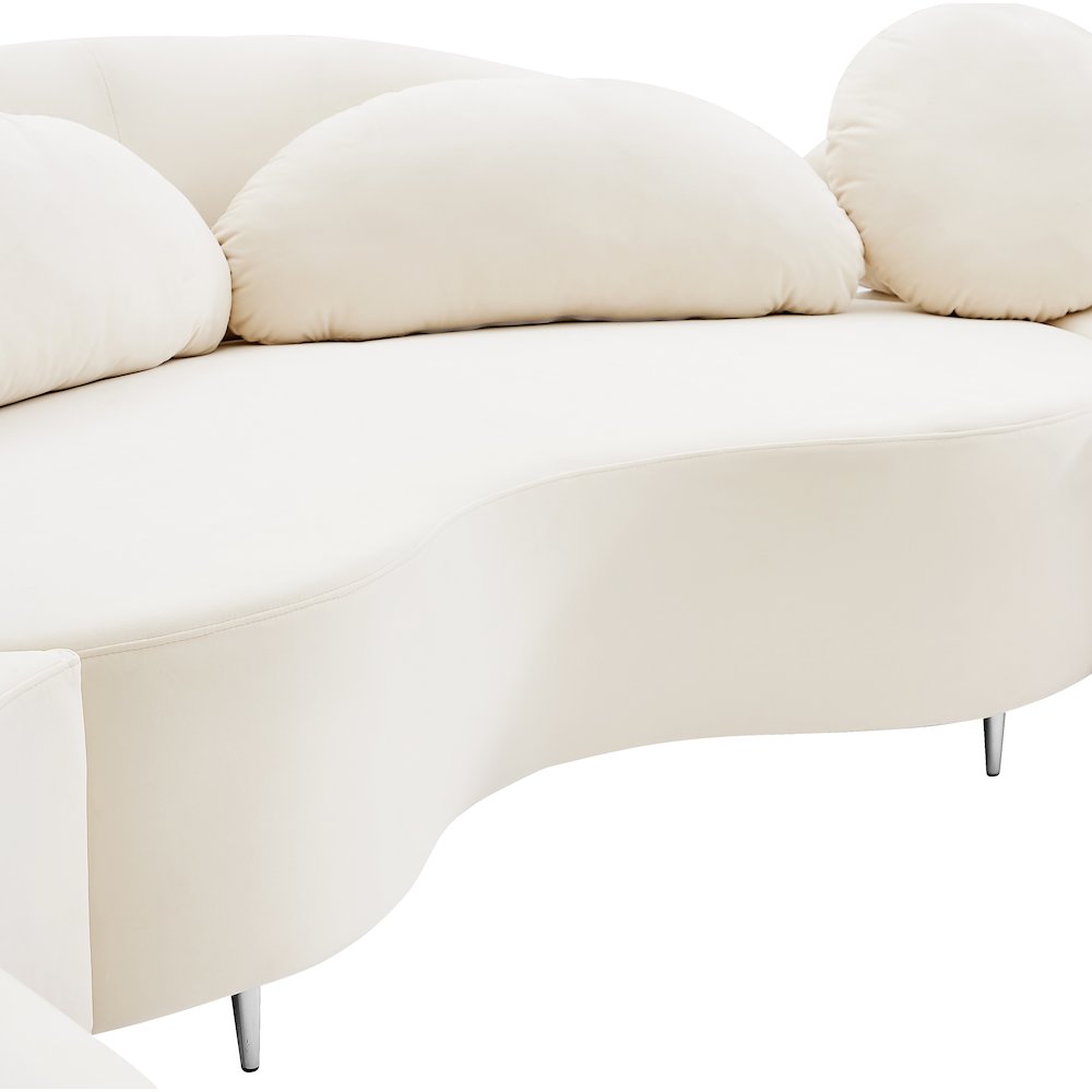 Vivacious Cream Velvet 3pc. Sectional