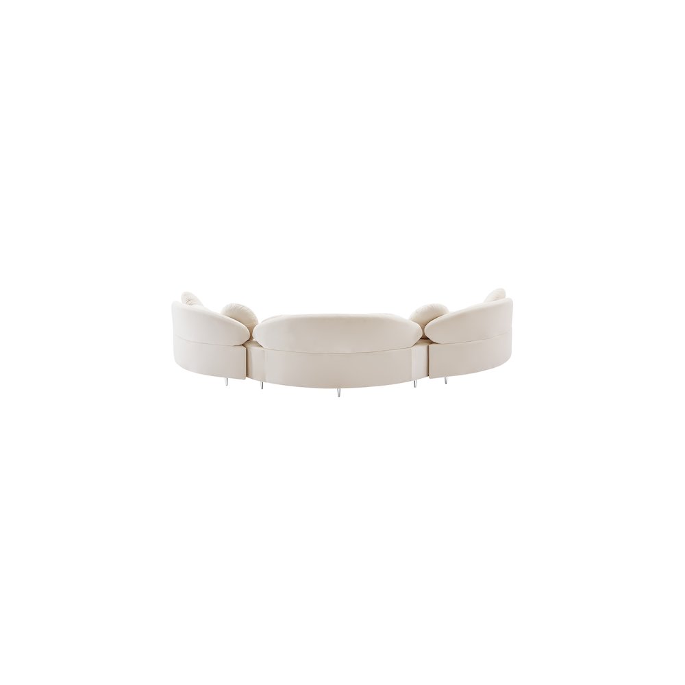 Vivacious Cream Velvet 3pc. Sectional