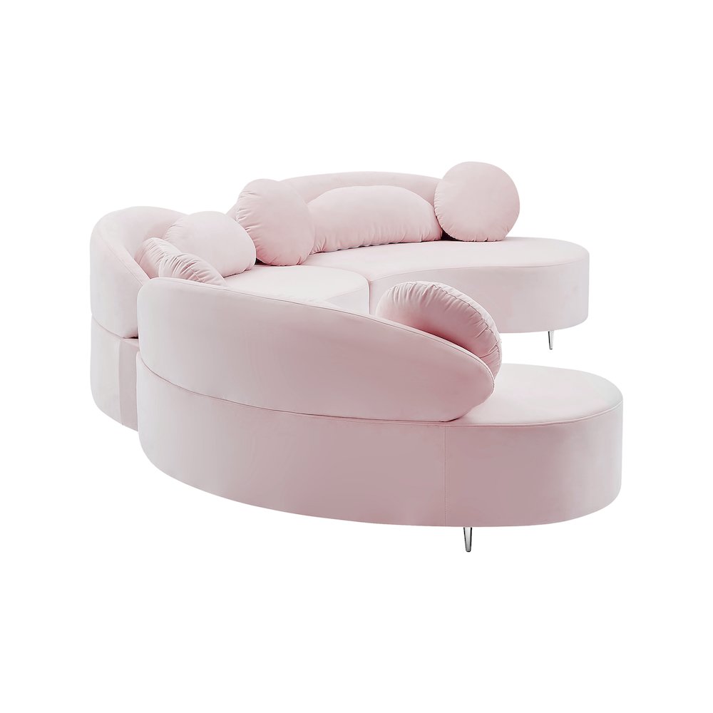 Vivacious Pink Velvet 3pc. Sectional