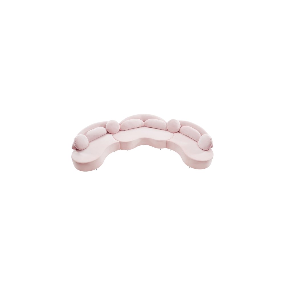 Vivacious Pink Velvet 3pc. Sectional