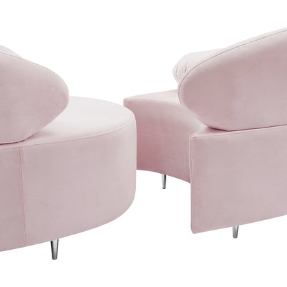 Vivacious Pink Velvet 3pc. Sectional
